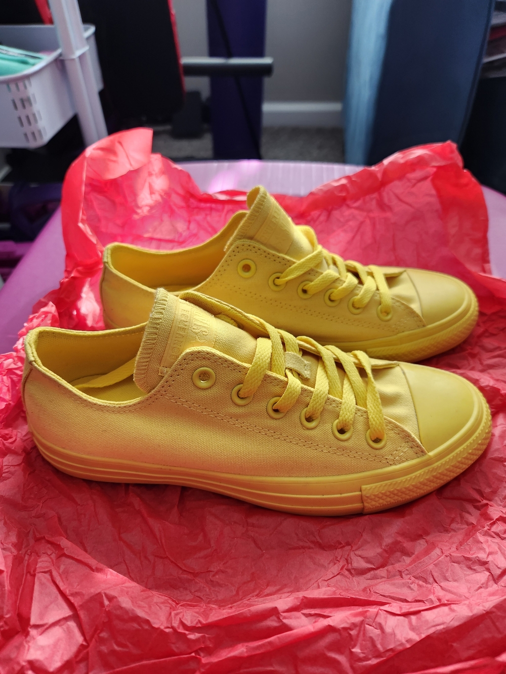 Converse Women’s Low Top Sneakers in Bright Yellow